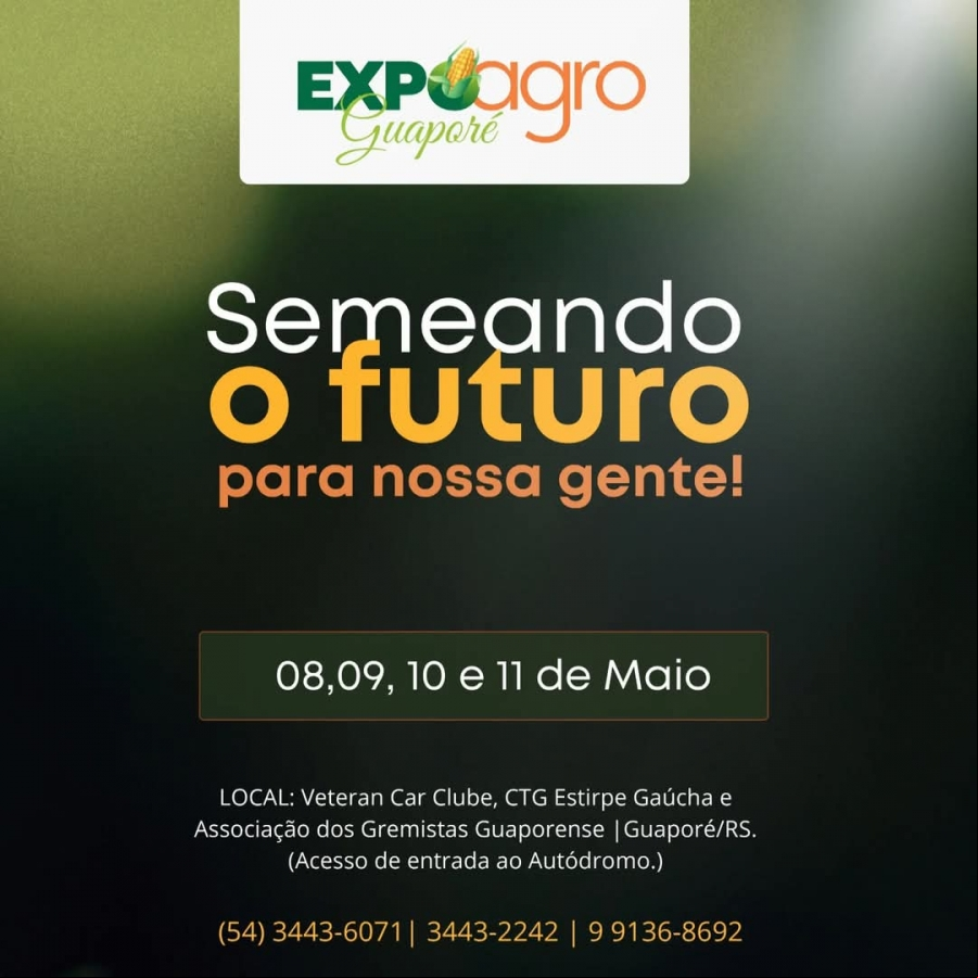Edital de Inscrição para participação da Expoagro Guaporé 2025